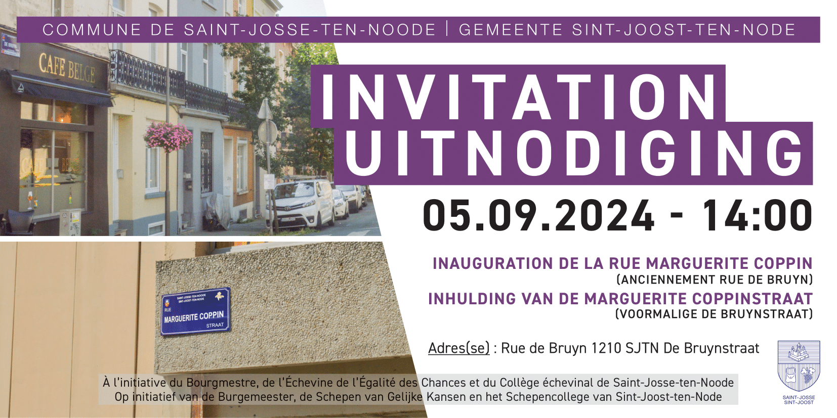 Invitation inauguration rue marguerite coppin jeudi 5 septembre 2024